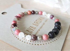 Rhodonite, Labradorite, Tourmaline & Vulkanska lava
